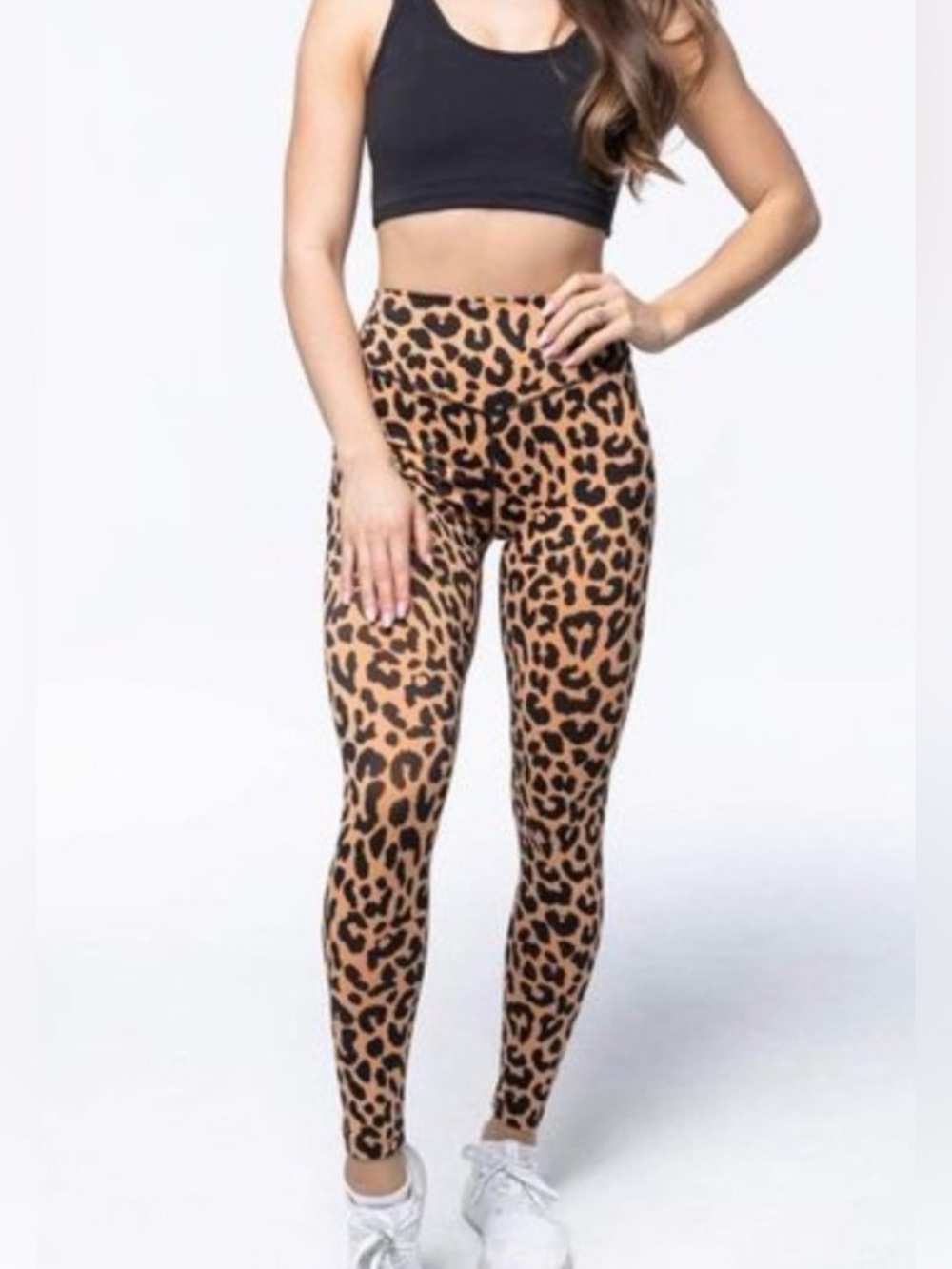 Balance Athletica Leopard Print High Rise Workout Leggings Size S